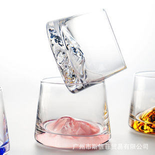 观山杯威士忌酒杯日式藏山杯冰山杯加厚玻璃杯颜值水杯多色