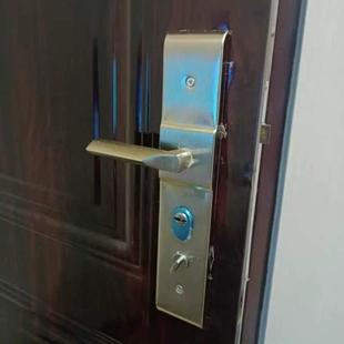 不锈钢防盗门套装 手柄配件通用型家用防盗锁把手门锁大门老式 面板