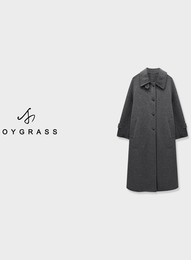 【棕屿絮语暖绒】极简长款大衣D-08008