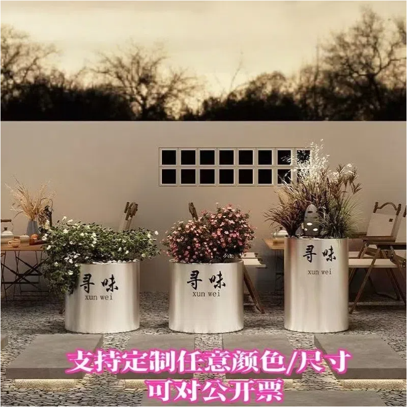 厂家直销定制尺寸款式颜色花坛阳台不锈钢花箱露台景观树箱可移动