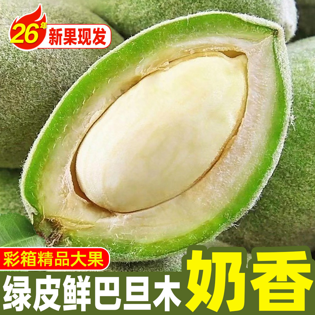 2026年新疆新鲜巴旦木当季孕妇绿皮坚果仁整箱应季青皮巴达木鲜果