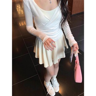 无托腹孕妇芭蕾风短裙p百褶包臀半身裙夏季 裙蓬蓬裙子 a字小个子裤