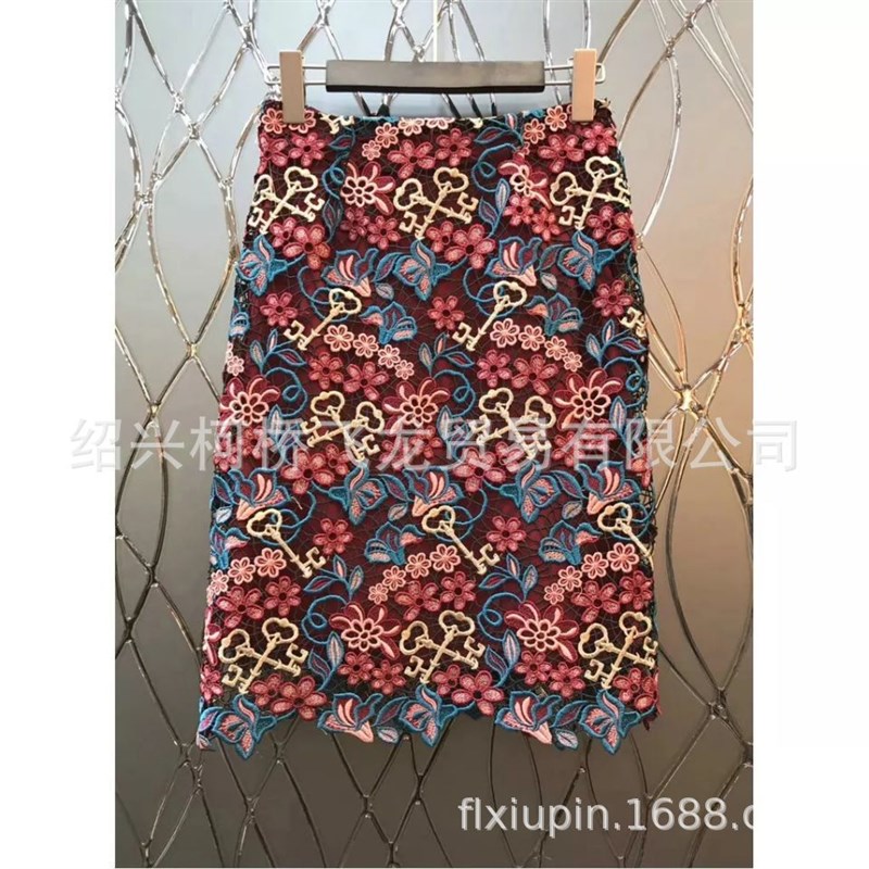 精致水溶绣e花面料多色蕾丝花边满幅连衣裙礼服布色线水溶小钥匙