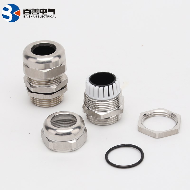 不锈钢304电缆防水接头M20金属防水电缆加紧格兰头PG9不锈钢接头