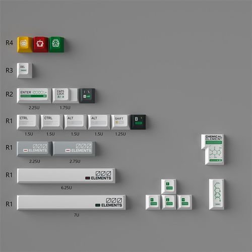 薄荷糖化学003大全套机械键盘键帽加厚 1.7mmPBT热升华原厂高度