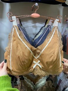 新品 CD乳胶罩杯薄全罩杯无痕收副乳聚拢防下垂轻纱透气 丝绸秋冬季