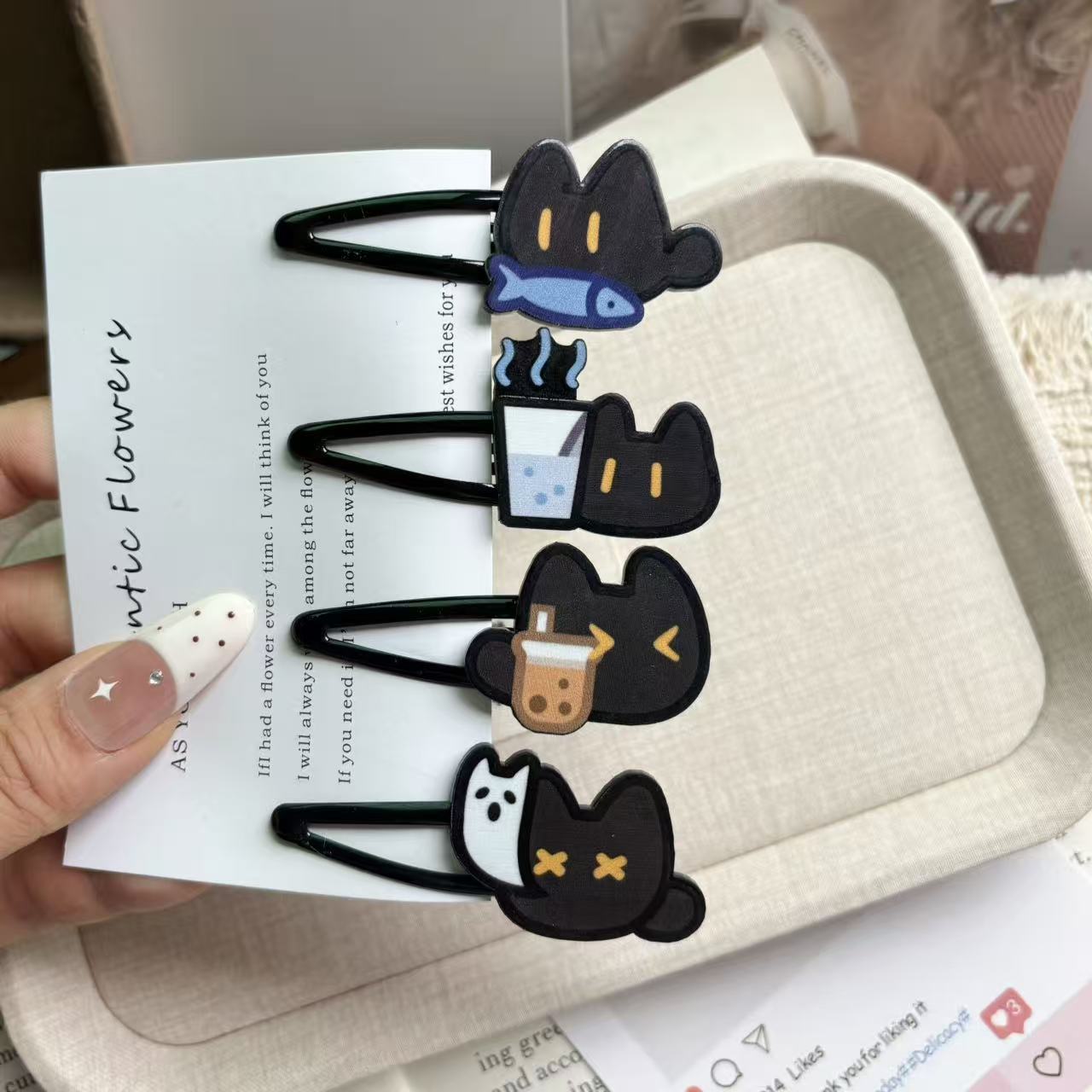 可爱小黑猫卡通BB夹刘海发夹