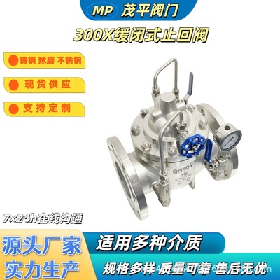300X-16球墨铸钢不锈钢缓闭式止回阀法兰连接