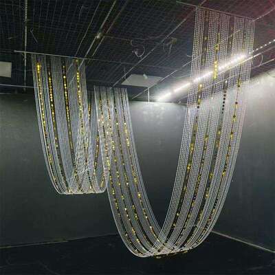 布置波浪成品婚庆流苏堂线圆挂件舞台婚礼装饰背景帘亮片吊顶珠链