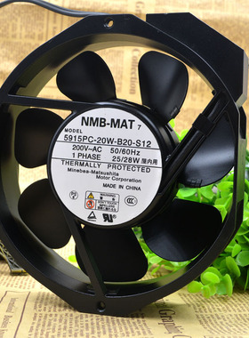 NMB 5915PC-20W-B20-S12 17238 200V 全金属外壳风叶 耐高温风扇