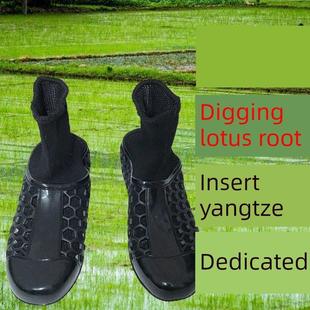 农田泥田橡胶底水鞋 加长防扎防蛰袜子鞋 高弹力泥鞋 水田沙滩插秧鞋