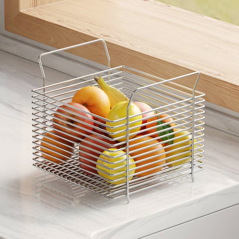 304不锈钢厨房水果蔬菜置物架放菜篮H子收纳框零食架子客厅高颜值
