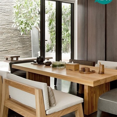 办公室实木泡茶桌沙发茶几组合原木茶桌长条桌新中式茶座桌椅套装