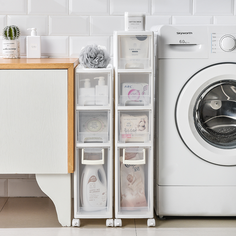 16cm日式多层夹缝隙收纳储物柜抽屉式卫生间浴室厨房窄缝置物边柜