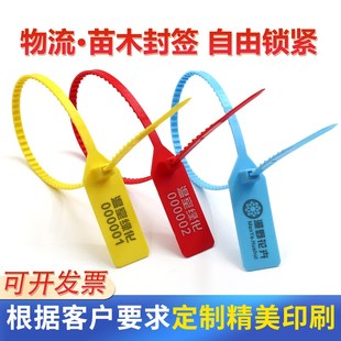 塑料一次性铅封货车物流封签园林苗木锁扣防盗吊牌防调包封条扎带