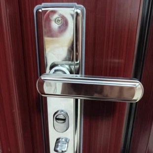 不锈钢防盗门锁套装木门把手面板家用通用型锁具锁芯大铁门锁手柄