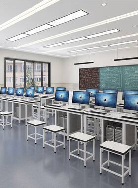 学校机房电脑桌学生微机培训班桌椅组合计算机云教室双人桌子定制