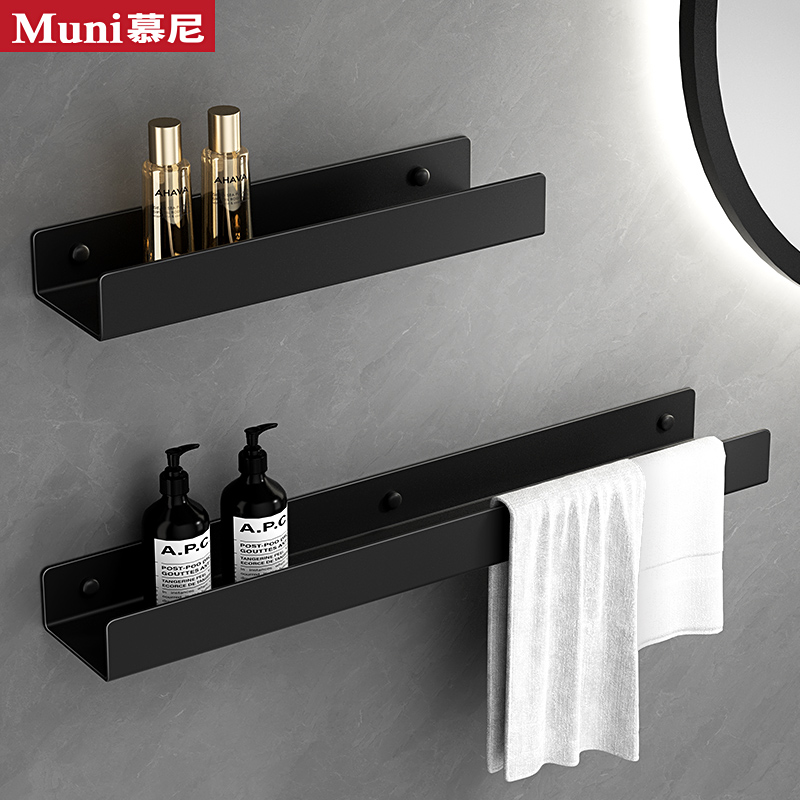 卫生间置物架304不锈钢轻奢浴室收纳架免打孔酒店简约搁板置物架