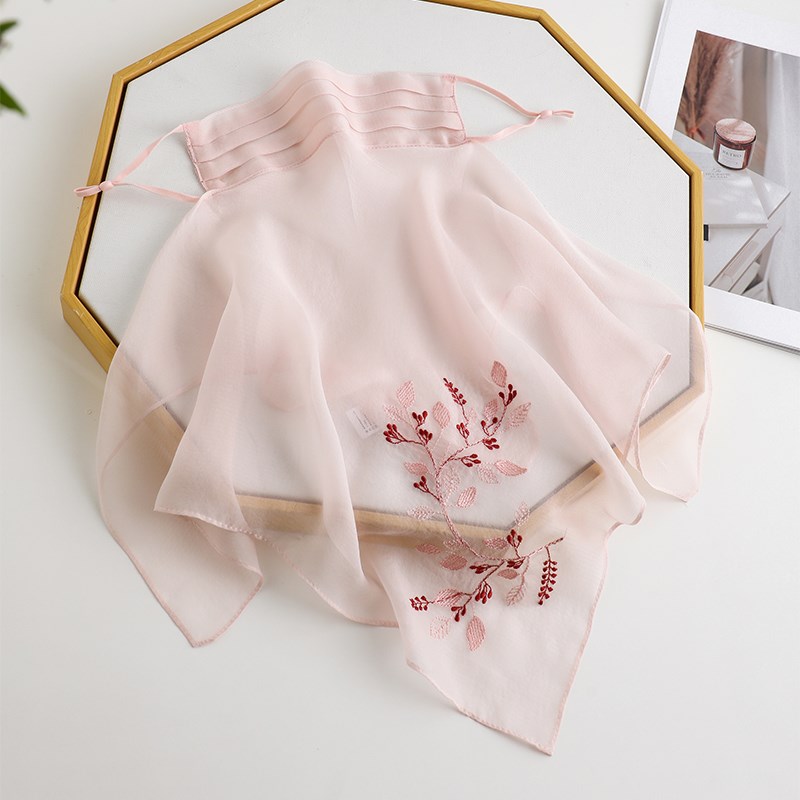 真丝防晒面纱遮全脸女口罩护颈遮脖子古风夏季遮阳高颜值薄款面罩