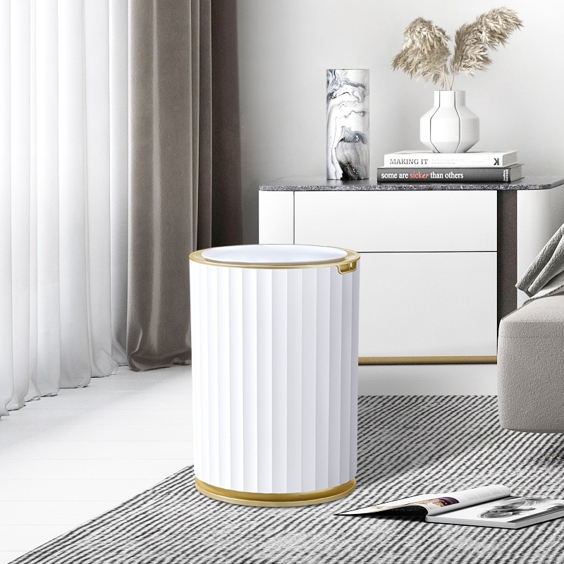 智能感应垃圾桶家用客厅厨房自动带盖电动垃圾桶厕所卫生间轻奢白