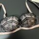 YI75C 75D 粉黑蕾丝半杯聚拢舒适软钢圈文胸可插片三排扣10840762