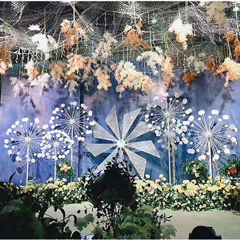 婚庆道具电动风车铁艺路引婚礼旋转摩天轮网红直播间摆件舞台装饰