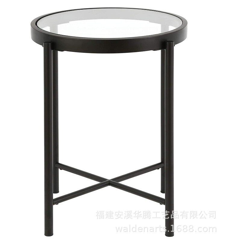 北欧小户型玻璃金属底座茶几