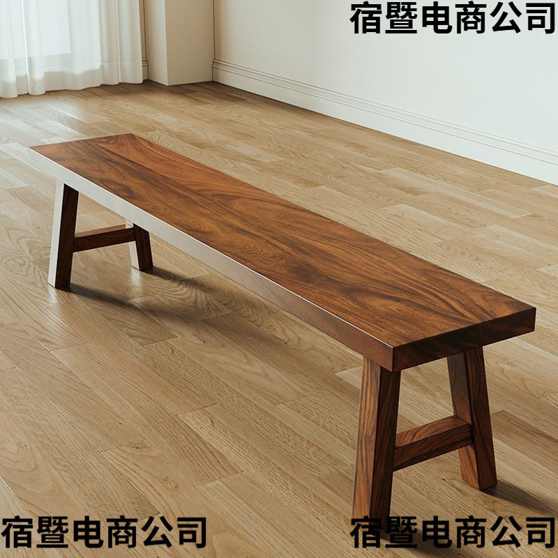 新款全实木简约家用长条凳