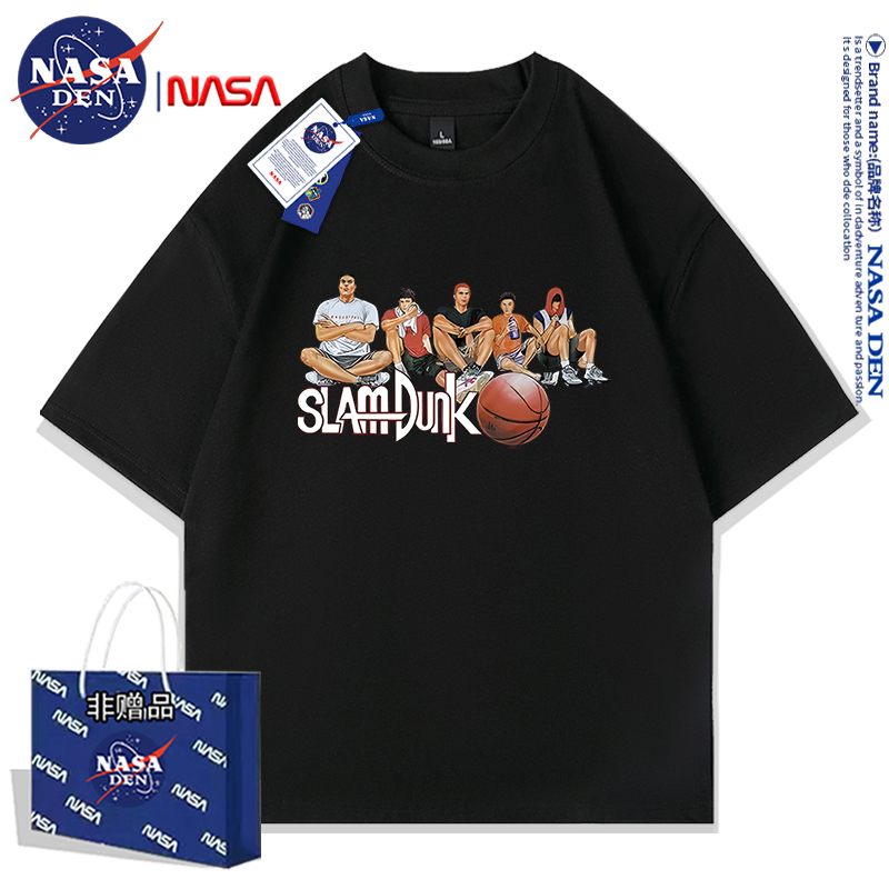 NASA联名美式简约重磅纯棉T恤男女款夏季时尚宽松百搭情侣上衣服