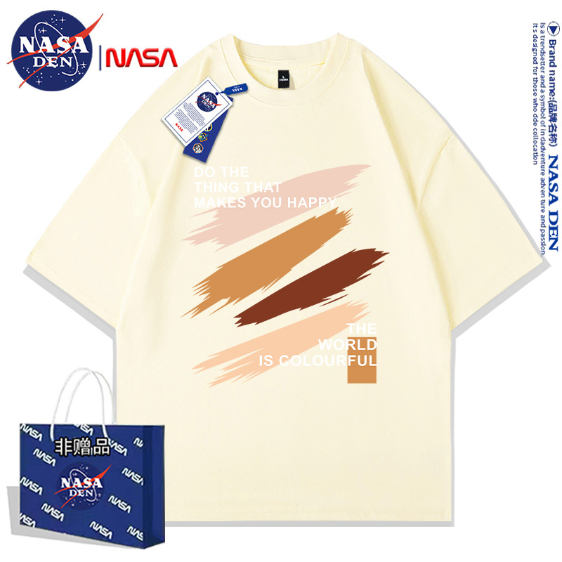 NASA联名纯棉宽松美式短袖T恤男