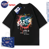 宽松上衣服情侣百搭打底衫 NASA联名夏季 美式 t恤男女同款 纯棉短袖