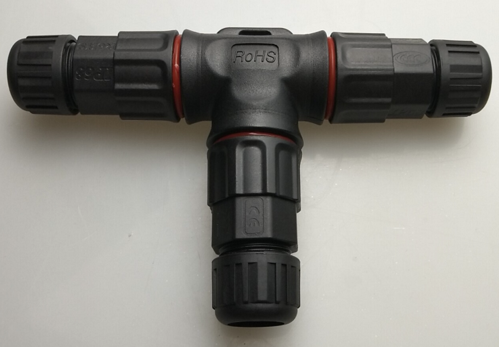 t型三通防水插头连接器2芯3芯电线电缆防水户外路地埋灯接线端子