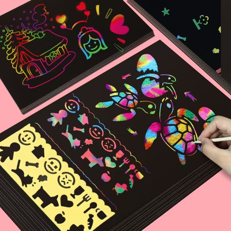 儿童炫彩刮画纸DIY制作