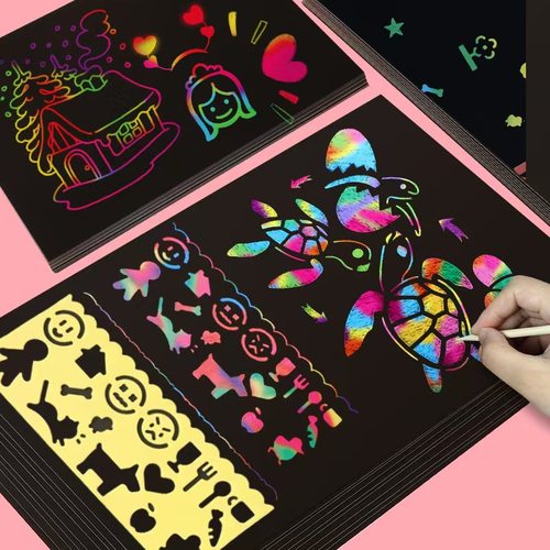 儿童炫彩刮画纸DIY制作