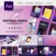 竖版 素 AE模板Instagram广告视频动画设计元 Magenta Violet促销