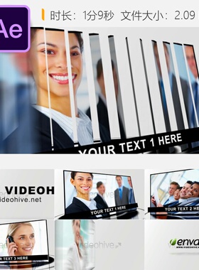 企业黑色圆形商务AE模板网站3D开场演示片头动画占位符设计制作