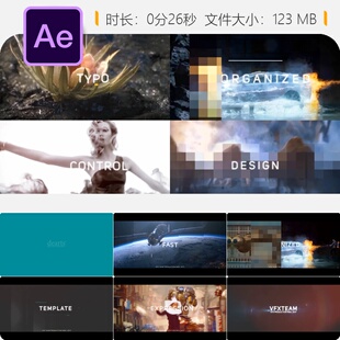 AE模板2017作品集展示特殊活动视频显示风格动画设计AE工程文件