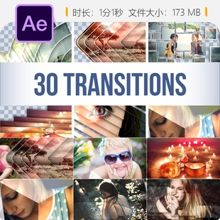 节日假期主题相册开场视频转场特效AE模板元素合集合集素材库