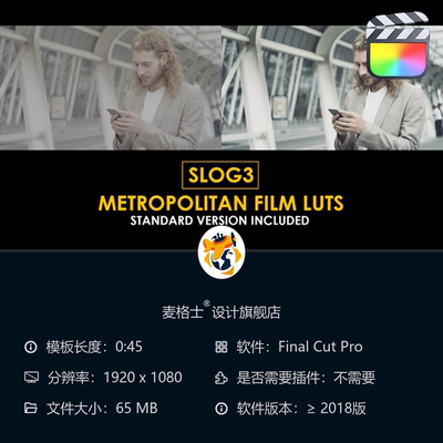 Slog3都市与标准色彩LUT预设 FCPX电影感调色合集 大疆佳能专用