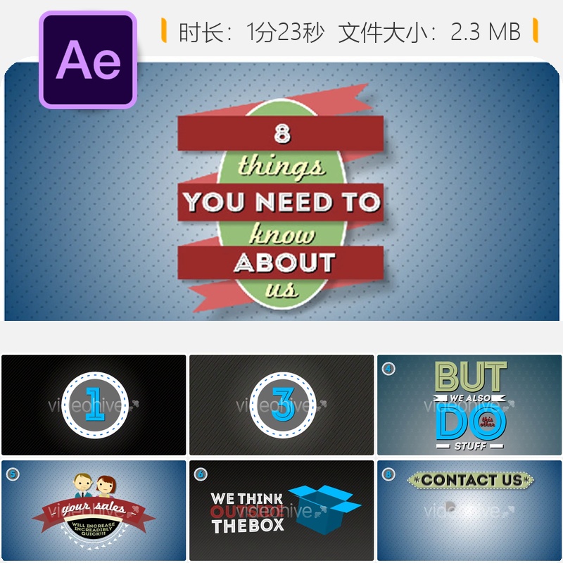 企业机构图形动画AE模板动态演示视频素材公司介绍数据展示图表