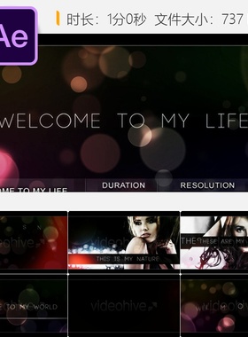 橙色白色电影预告片网站宣传片头AE模板开场动画视频制作素材