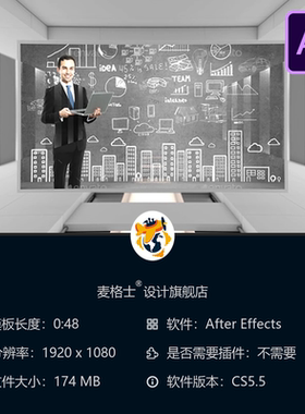 白色房间企业开场AE模板3D优雅相册展示LOGO动画视频制作片头