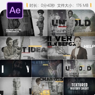 犯罪紀(jì)錄片片頭AE模板電影感犯罪周年紀(jì)念片尾字幕動(dòng)畫4K素材