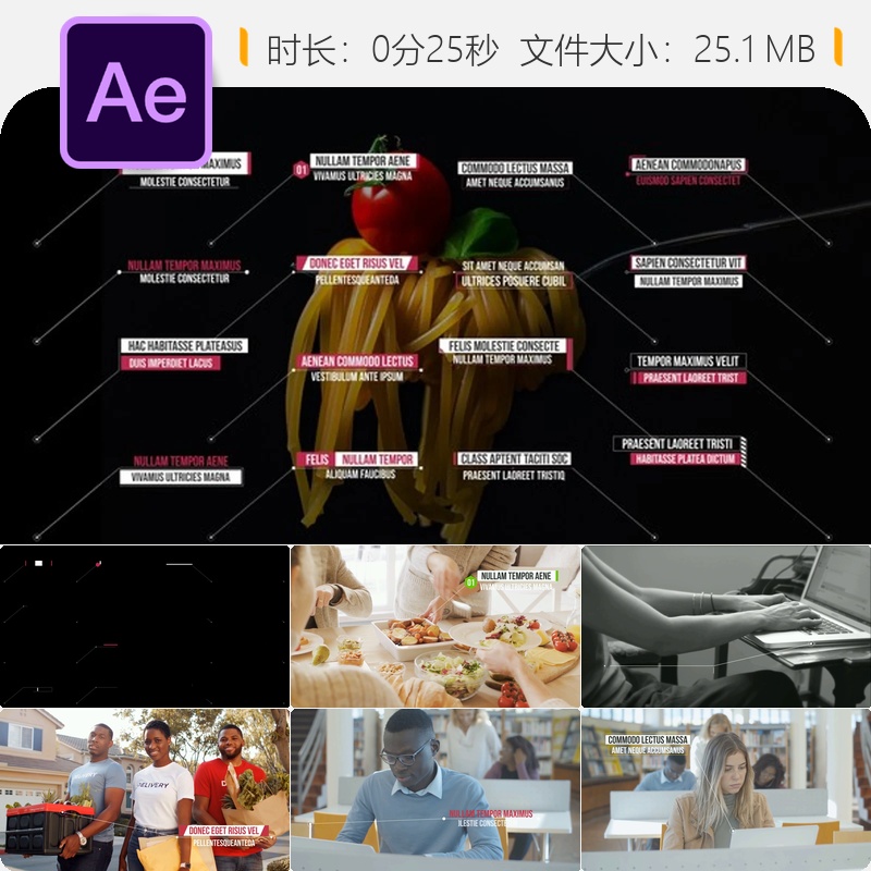 AE模板未来科技信息图表动态标注动画企业宣传抖音自媒体技术风格