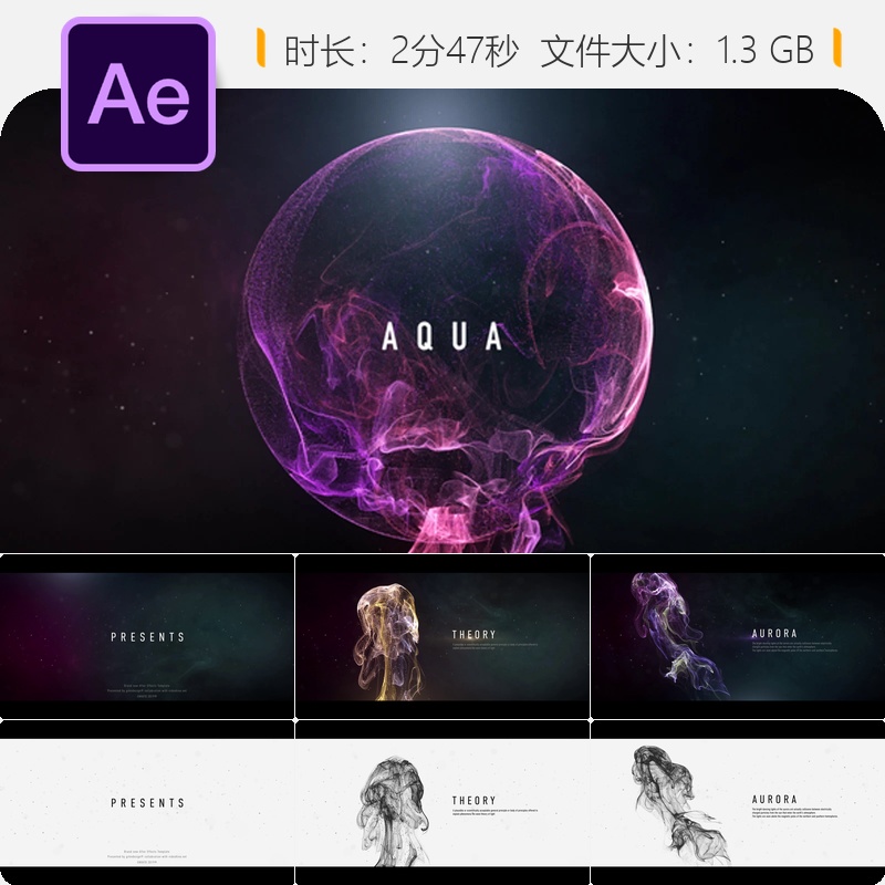 电影感粒子动画AE模板环境氛围序列4K视频素材特效制作