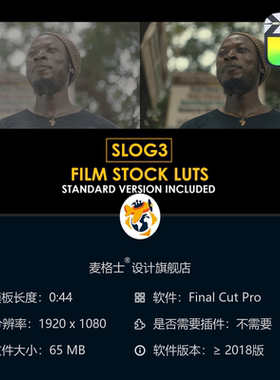 Slog3电影胶片风格专业调色LUT预设合集支持FCPX达芬奇调色流程
