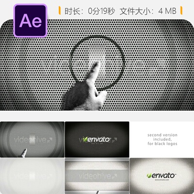 Hand click logo 快闪 revealer AE模板企业标识触屏动画效果