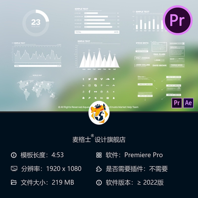 动态数据图表PR模板商务信息图动画企业分析可视化设计素材包