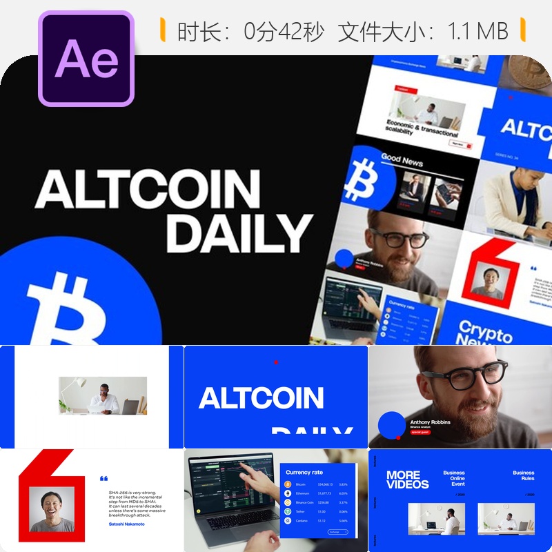 AE模板动画视频博客品牌宣传设计合集抖音自媒体营销宣传片头制作