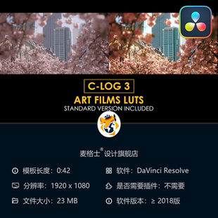 达芬奇专业电影调色CLog3风格 LUT预设包支持ARRI与佳能
